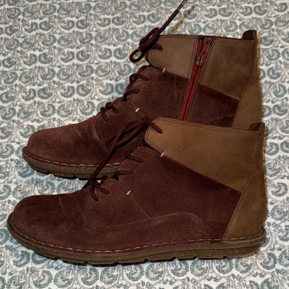 Clarks Two-Tone Brown Ankle Booties
